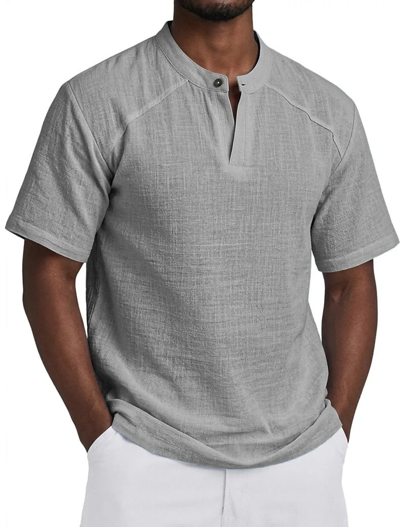 Breathable Linen Popover Shirt