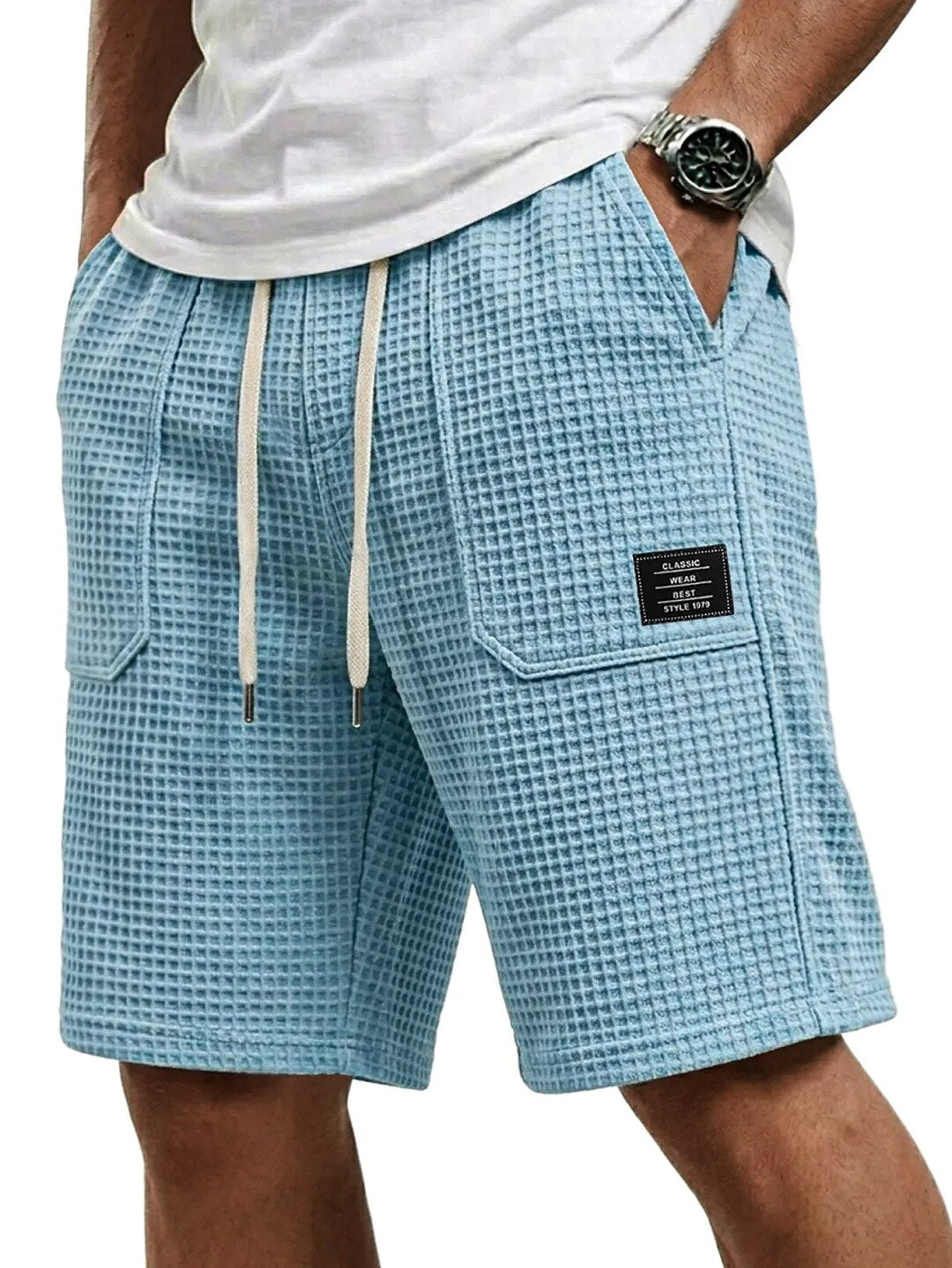 Men's Waffle Shorts With Pockets
