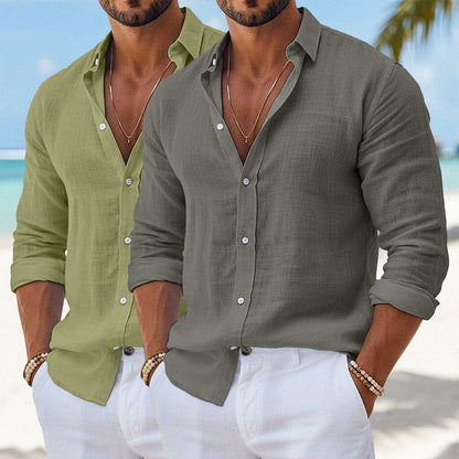 2-Pack Men's Linen Summer Shirts