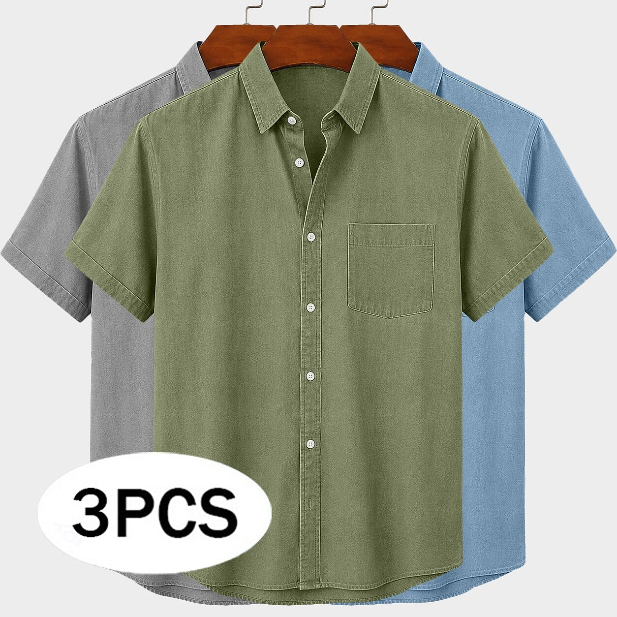 3-Pack Broken-In Cotton Shirts