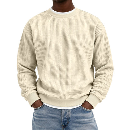 Classic Crewneck Waffle Sweatshirt Pullover