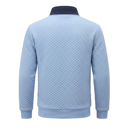 Colorblock Waffle Quarter-Zip Sweatshirt