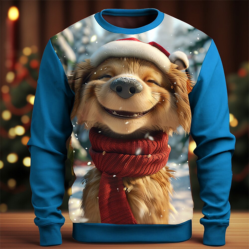 Christmas Funny Dog Graphic Crewneck Sweatshirt