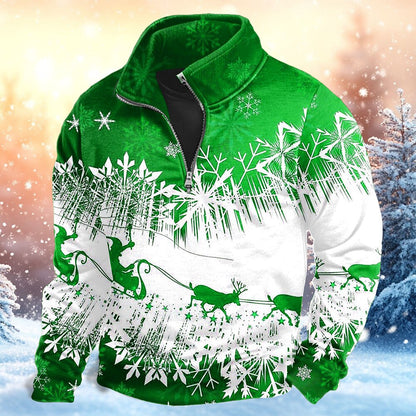 Christmas Scene Festive Zip Up Sweatshirt