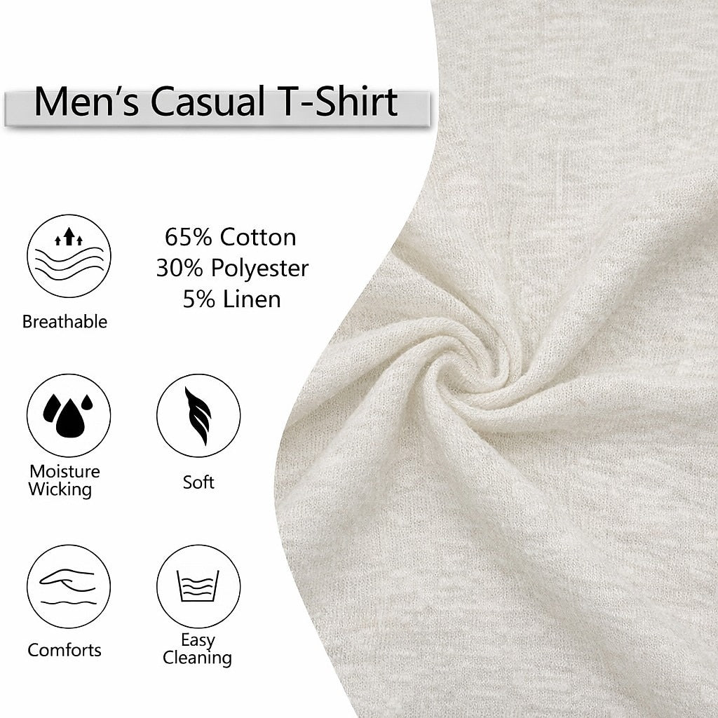 Men's Beachwear Linen T-Shirt