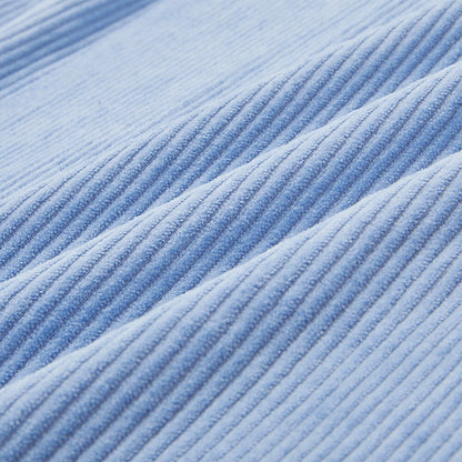 Patchwork Corduroy Zipped Henley Shirt