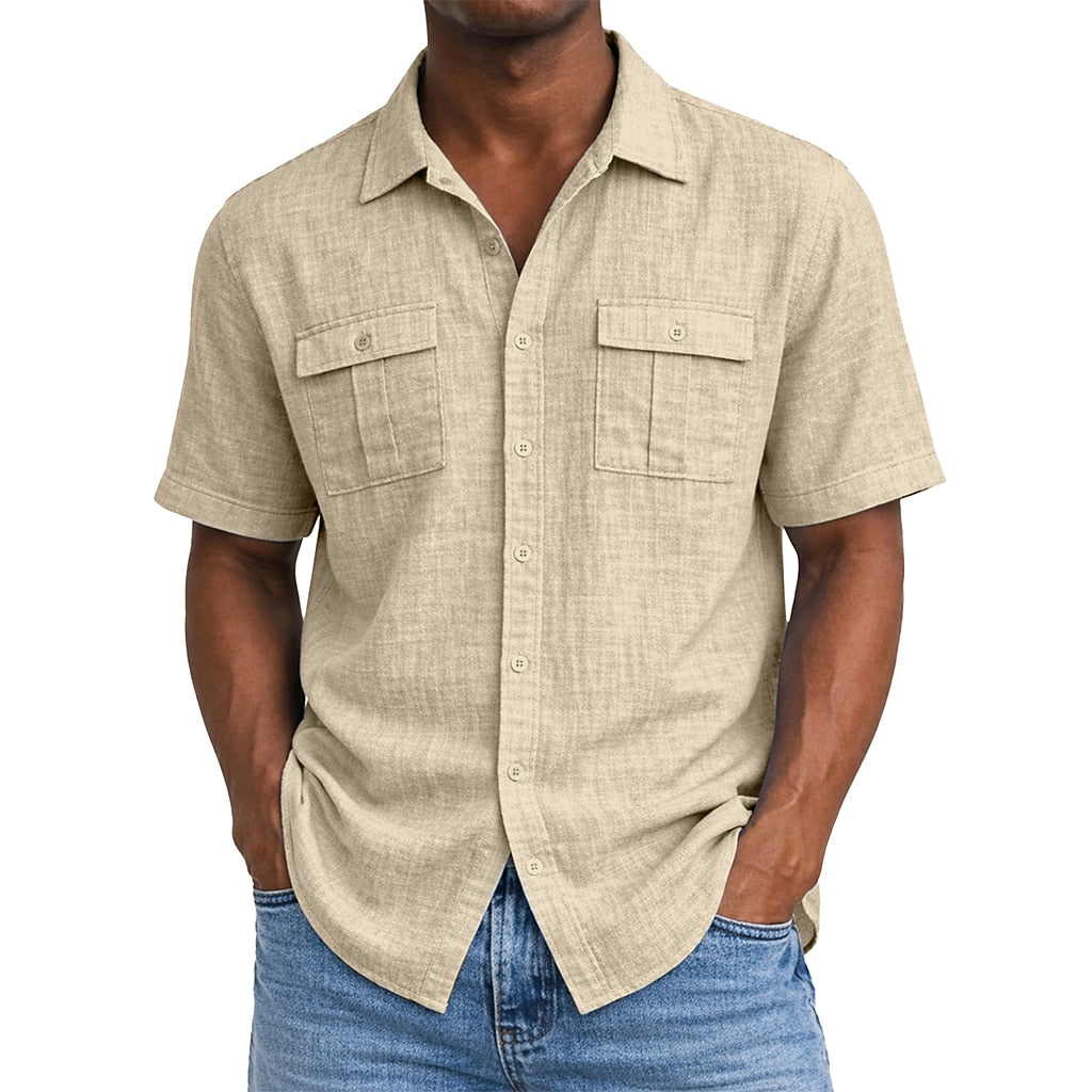 Men's Linen Shirt with Pocket
