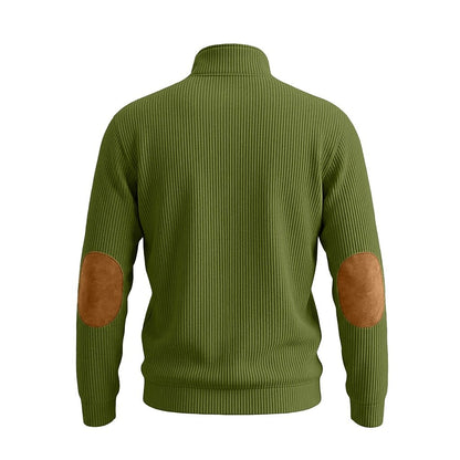 Colorblock Corduroy Quarter Zip Sweatshirt