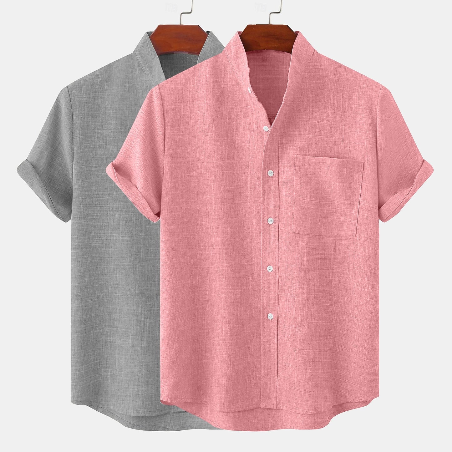 2 PCS Classic Linen Button-Up Shirts