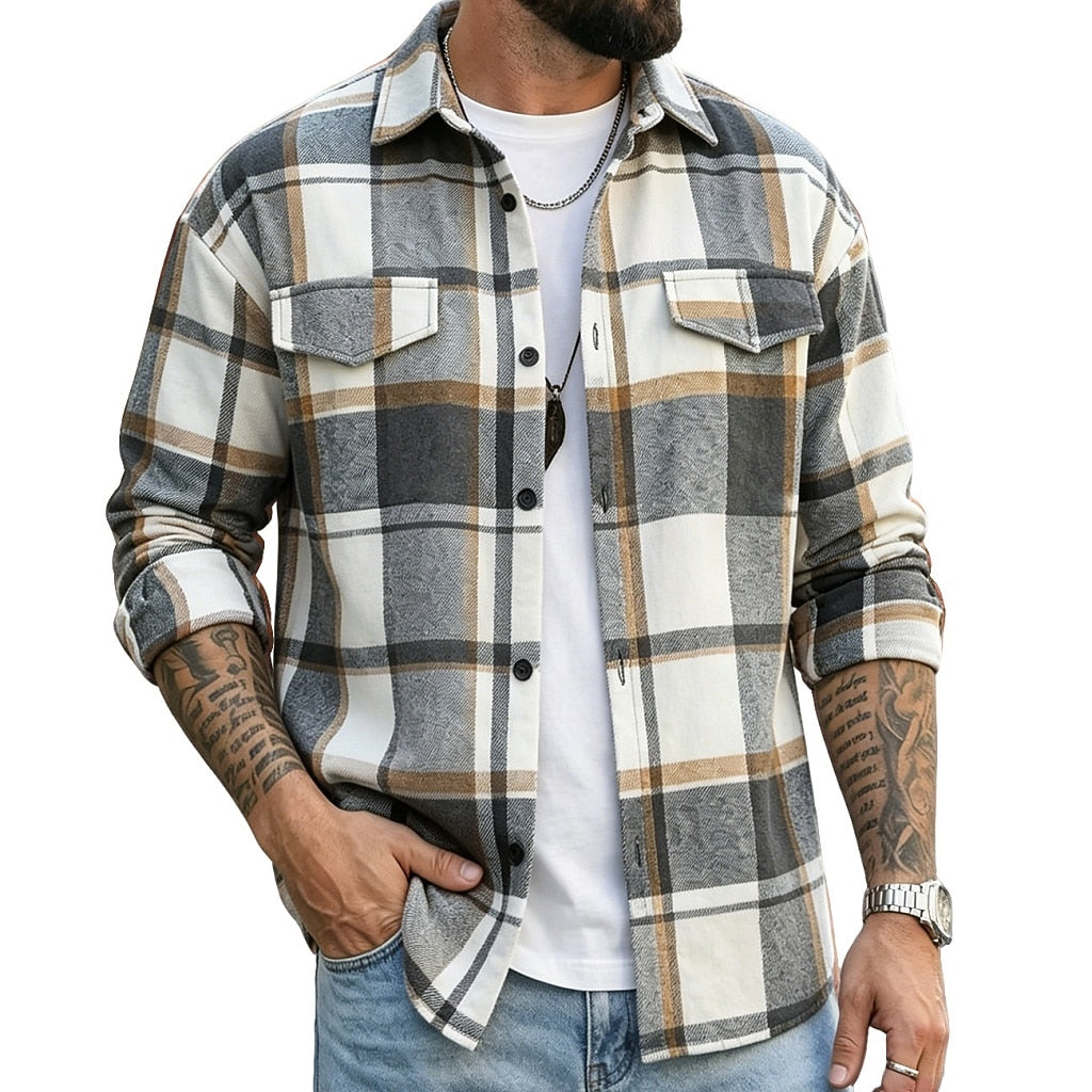 Classic Plaid Button Up Flannel Shirt