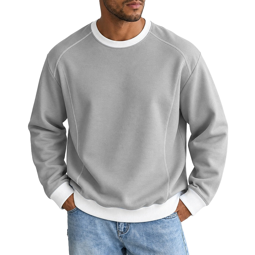 Colorblock Crewneck Cotton Sweatshirt