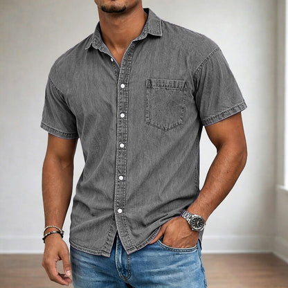 Men's Cotton Acid Wash Shirt