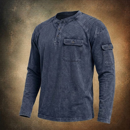 Broken-in 100% Cotton Henley Shirt