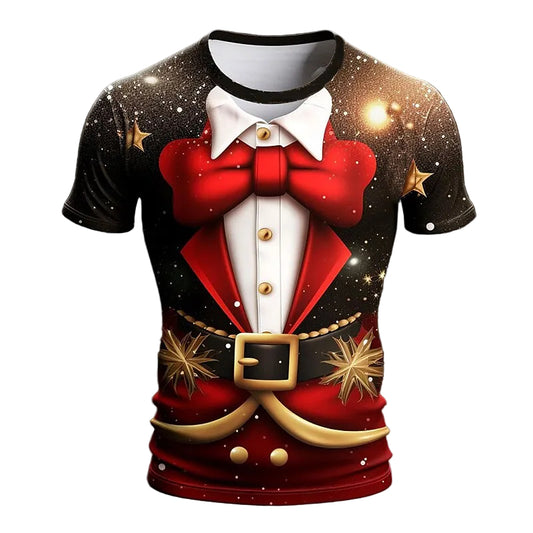 Men's Christmas Bowknot Graphic Costume T-Shirt