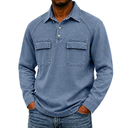 Vintage Washed Cotton Pocketed Polo