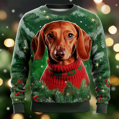 Christmas Funny Dog Festive Crewneck Sweatshirt