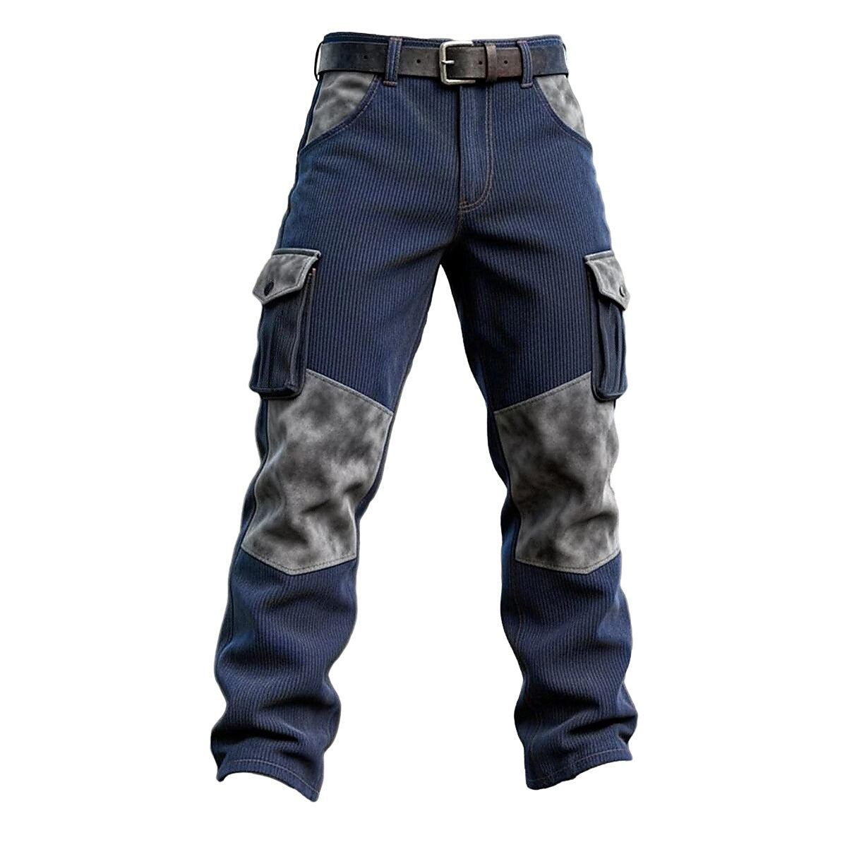 Colorblock Corduroy Patchwork Cargo  Pants