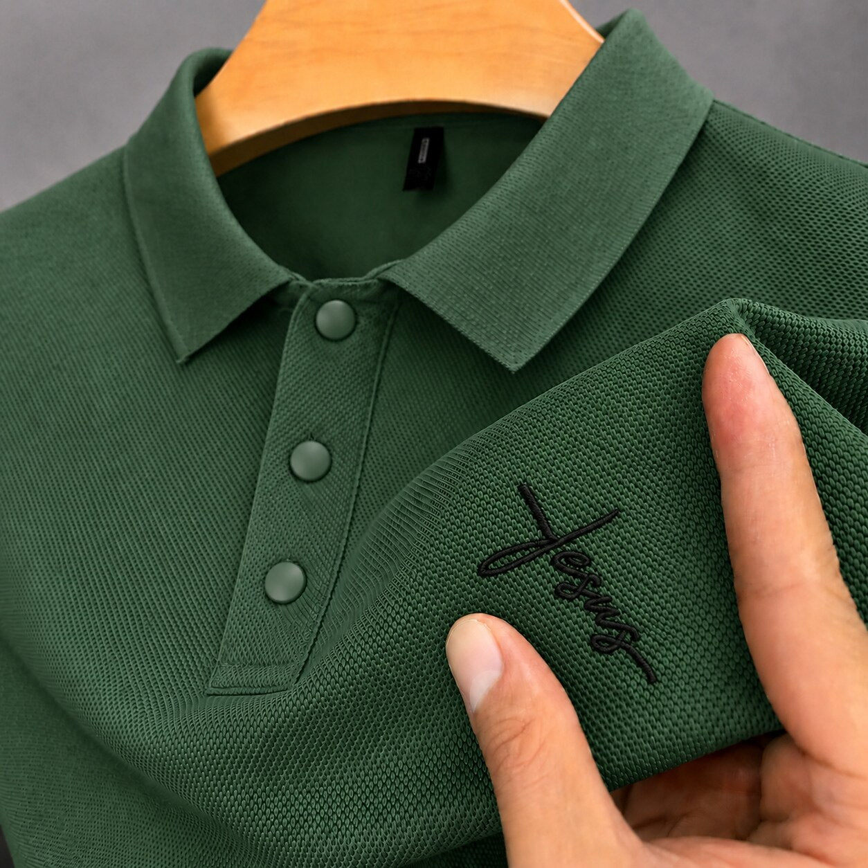 Embroidered Cotton Pique Polo Shirt