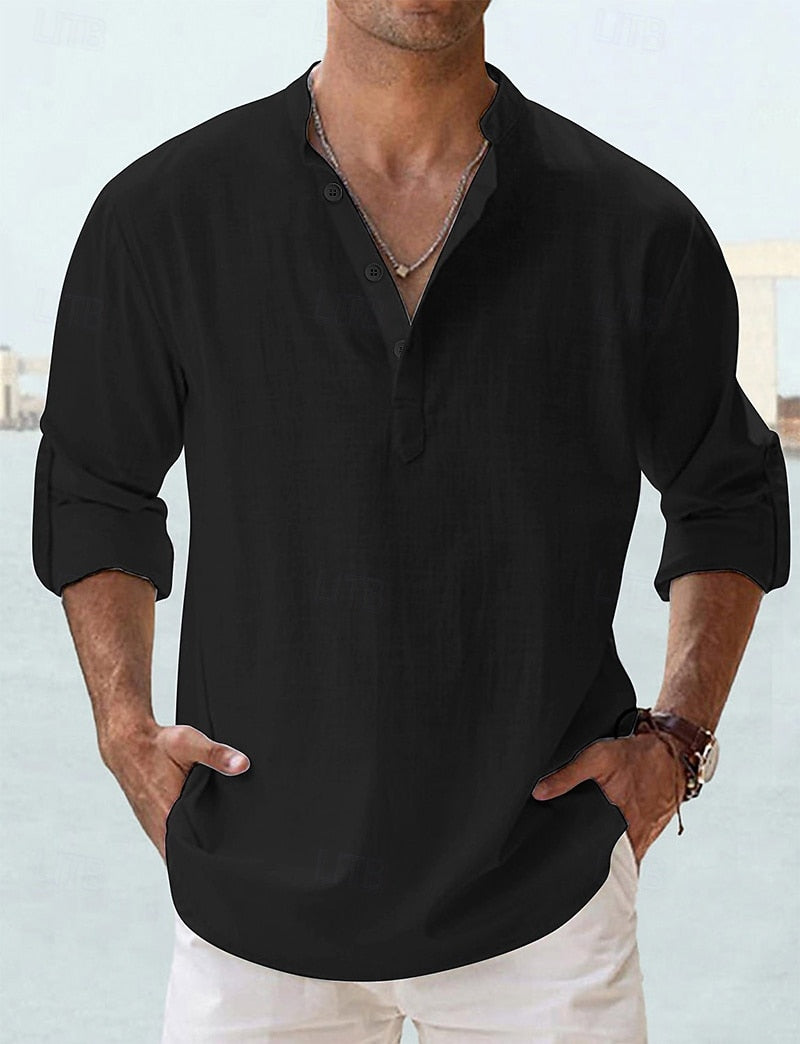 Men's Everyday Linen Shirt - Long Sleeve Button-Up