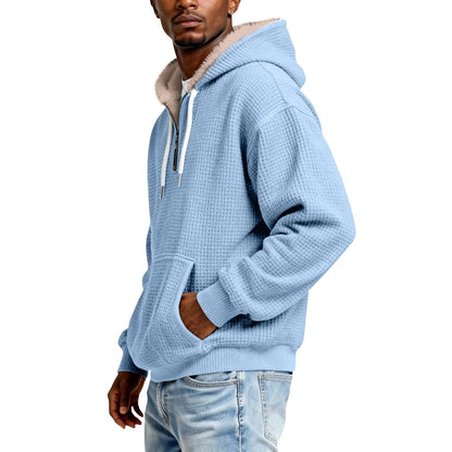 Quarter Zip Waffle Fleece Hoodie