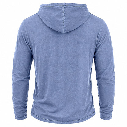 Vintage Washed Cotton Hooded Sweatshirt