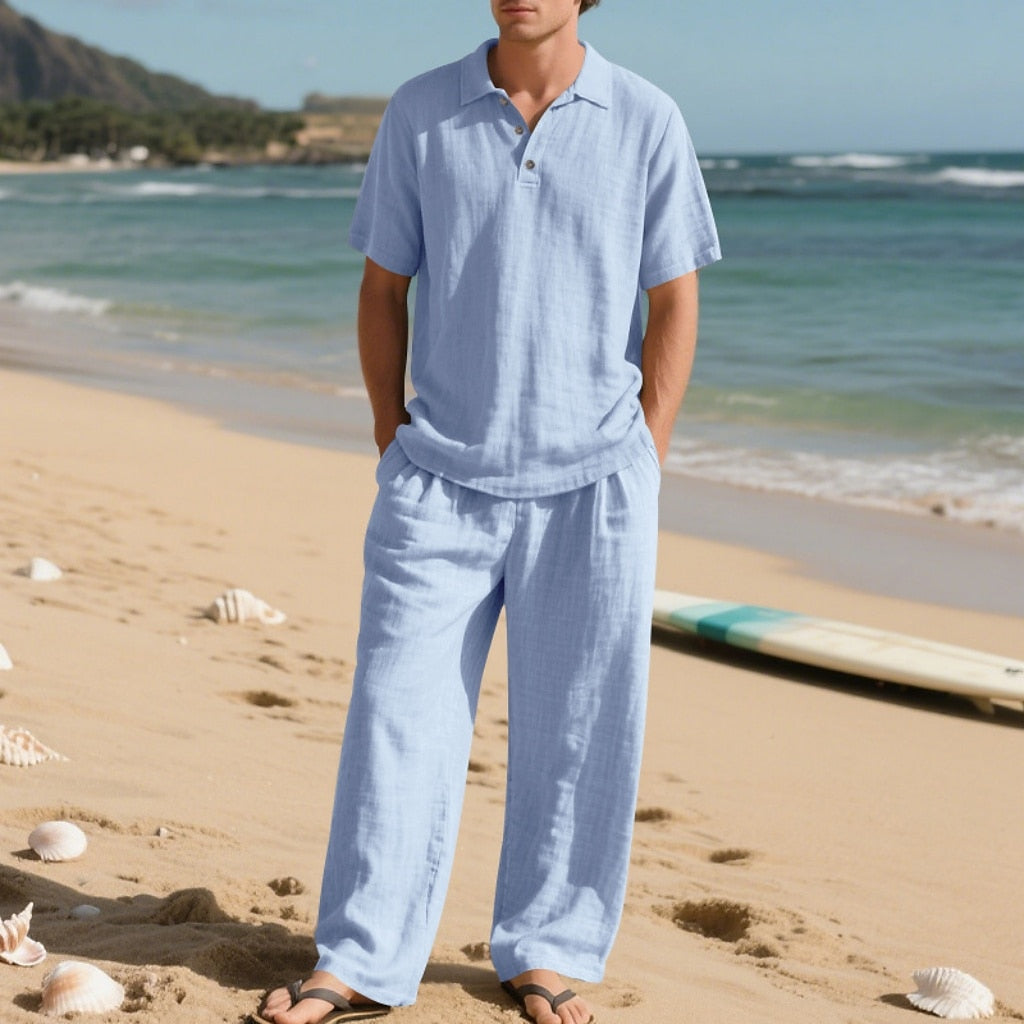 Cotton Linen Set-Shirt and Pants