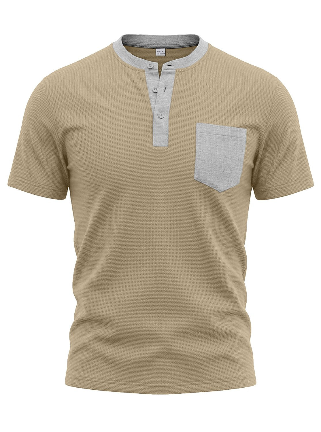 Men's Colorblock Waffle Henley T-Shirt