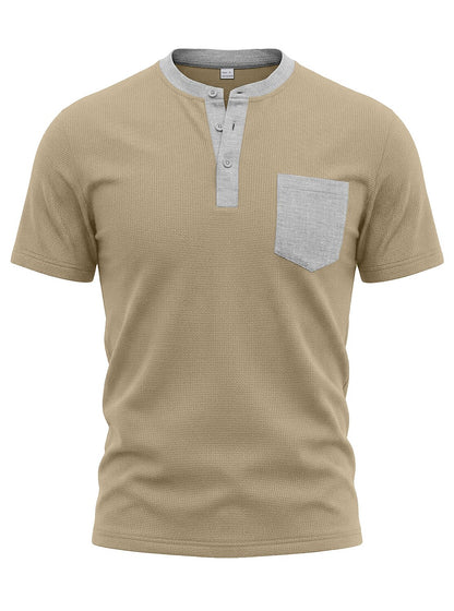 Men's Colorblock Waffle Henley T-Shirt