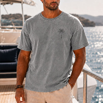 Vintage Washed Palm Tree Graphic T-Shirt