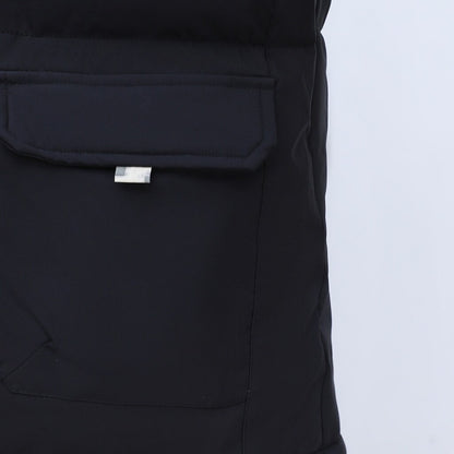 Men’s Quilted Hooded Patchwork Puffer Jacket – Everyday Warmth & Practical Style