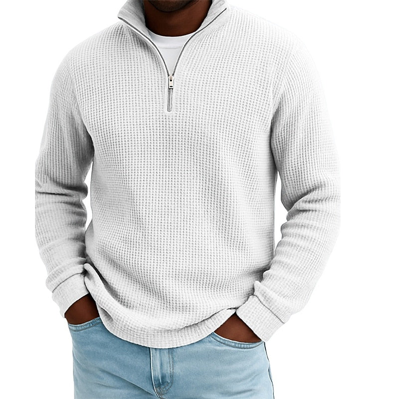 Waffle Zipped Polo Shirts