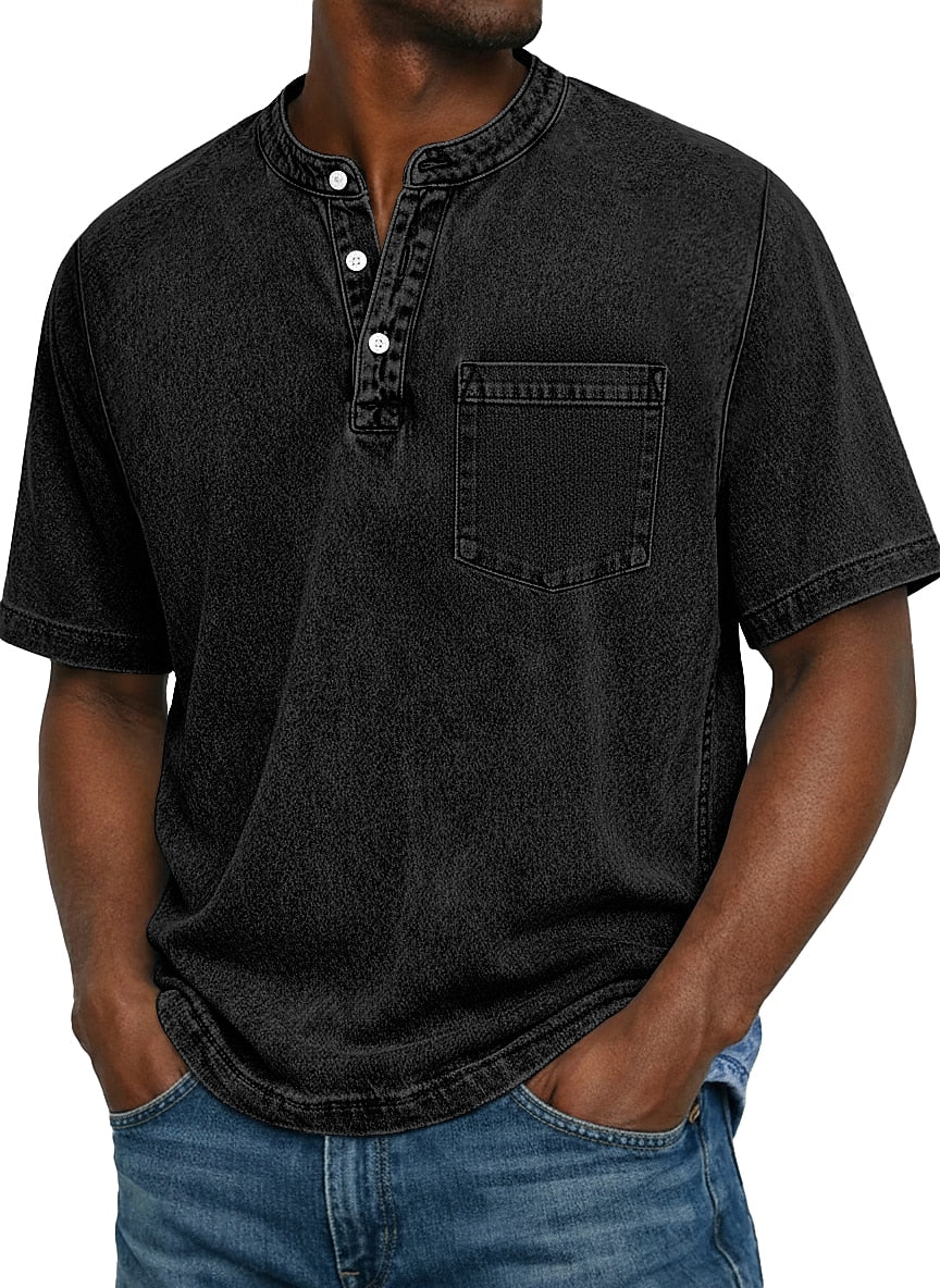 100% Cotton Henley T-Shirt