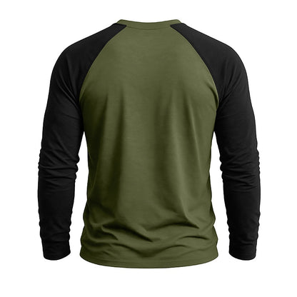 Casual Colorblock Long Sleeve T-shirts