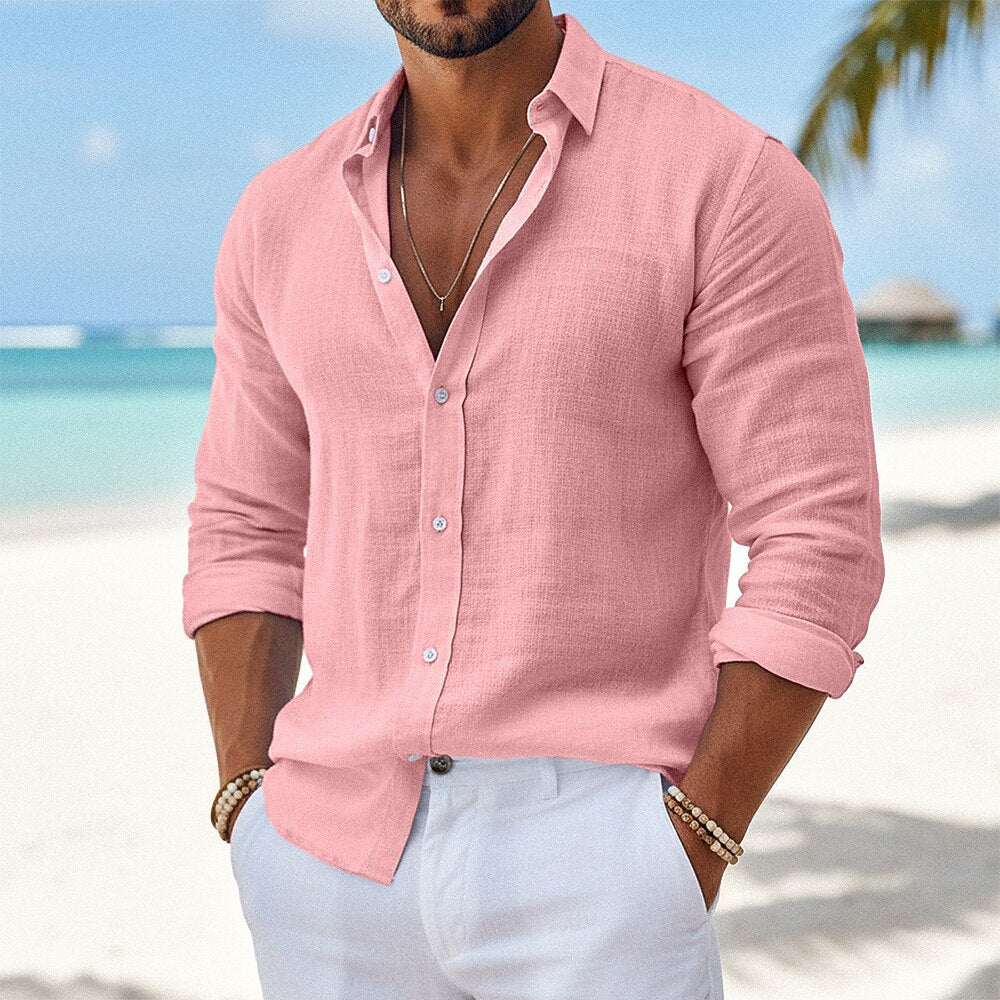 Long Sleeve Cotton Linen Shirt