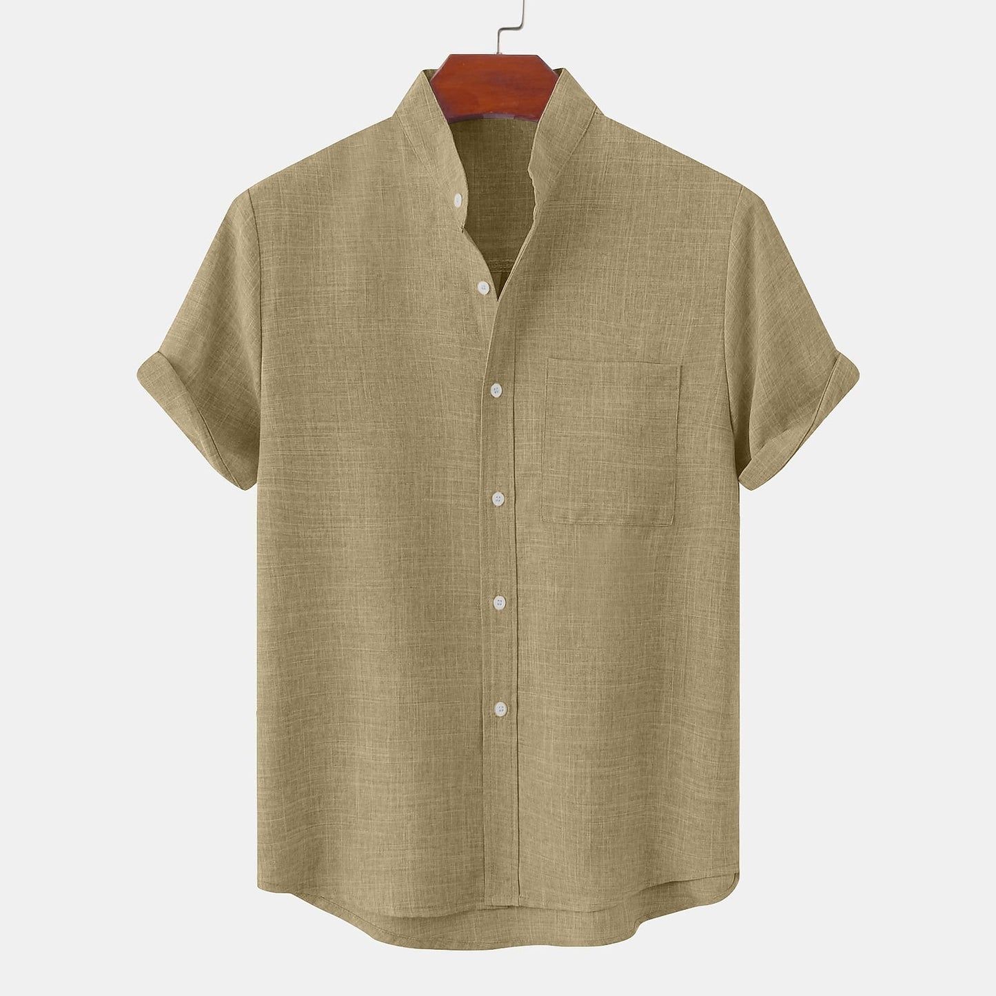 Cotton Linen Shirt-Button Up with Pocket