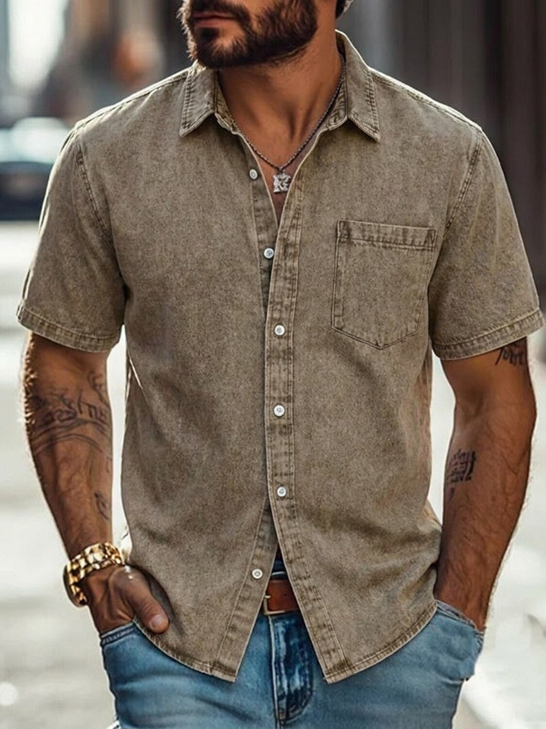 100% Cotton Acid Wash Shirt