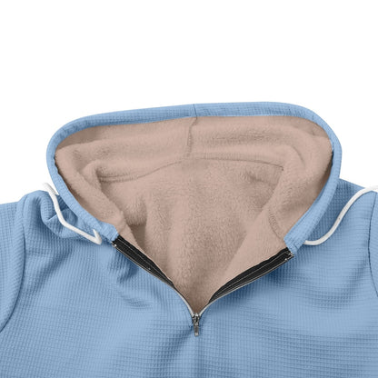 Quarter Zip Waffle Fleece Hoodie