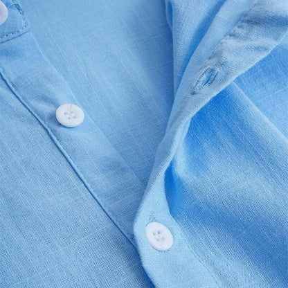 2-Pack Roll Up Or Down Sleeve Linen Popover Shirts