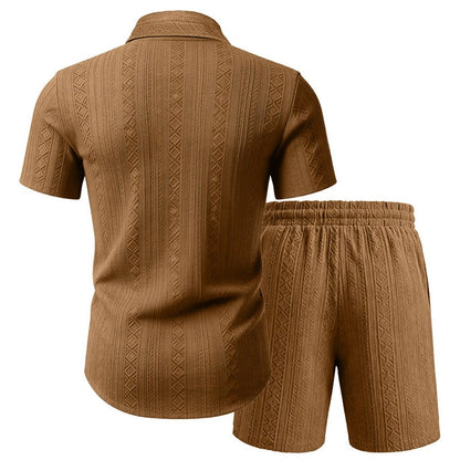 Men's Jacquard Shirt & Shorts Set
