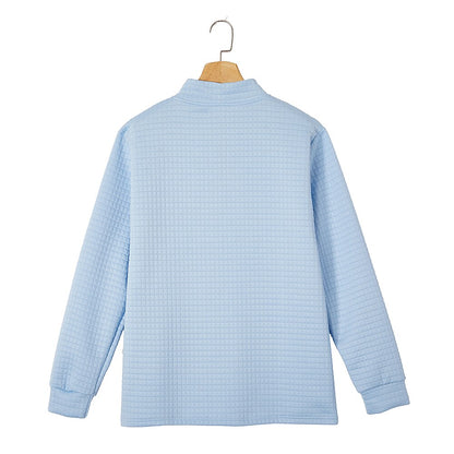 Quarter Zip Textured Waffle Polo