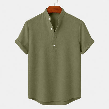 Breathable Linen Popover Shirt