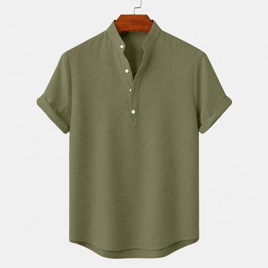 Breathable Linen Popover Shirt