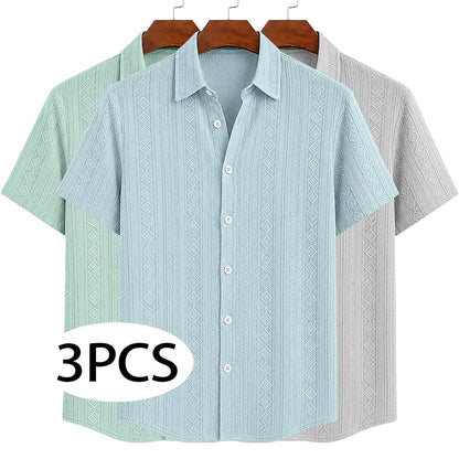 3-Pack Men's Textured Jacquard Shirts