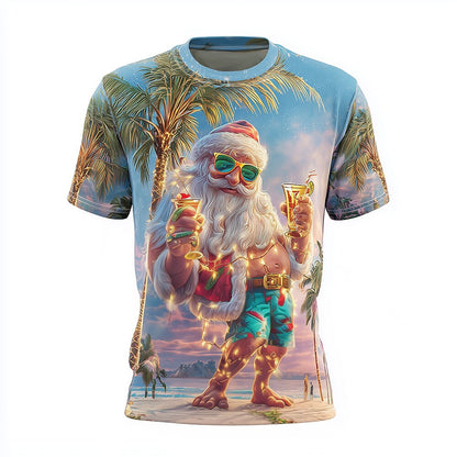 Beach Santa Christmas Party Tee