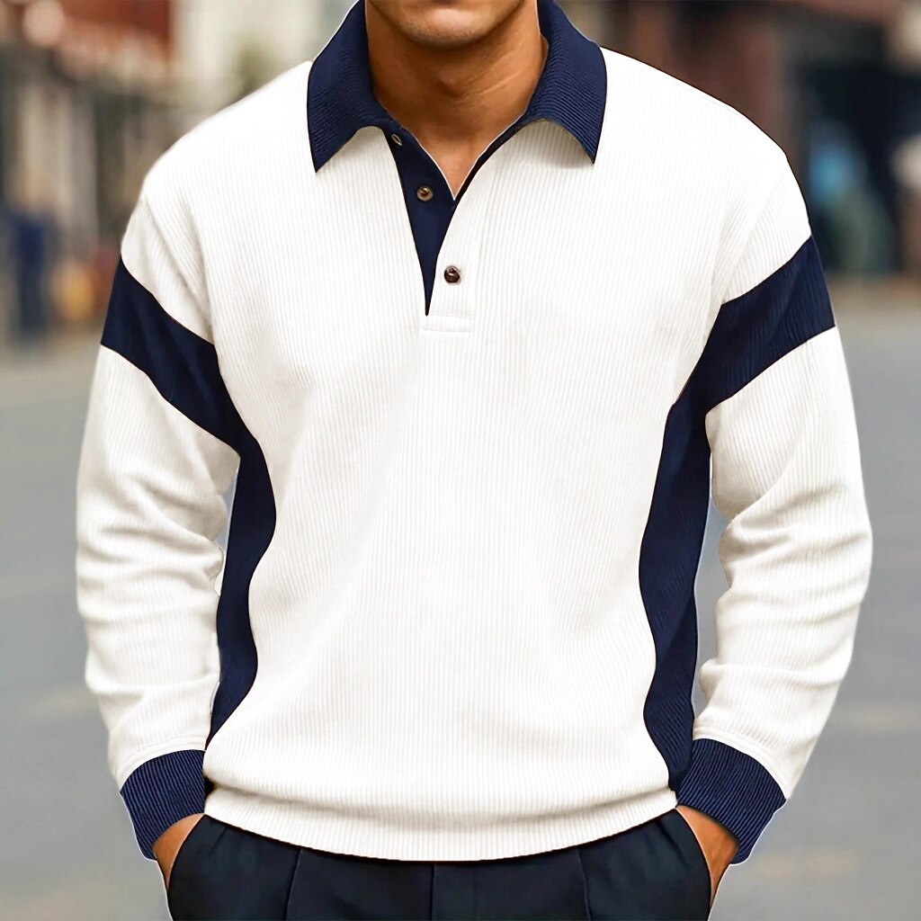 Colorblock Corduroy Polo Shirt