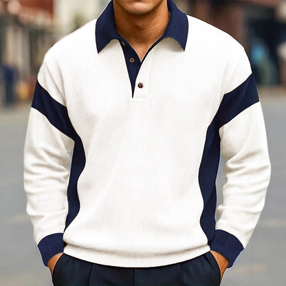 Colorblock Corduroy Polo Shirt