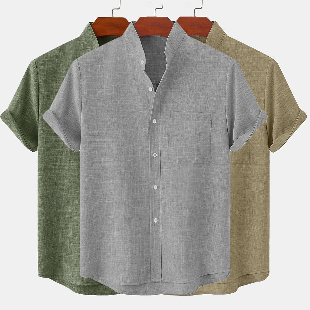3-Piece Men's Linen Shirt - Soft & Breathable