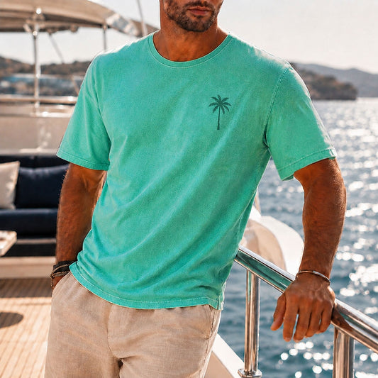 Vintage Washed Palm Tree Graphic T-Shirt
