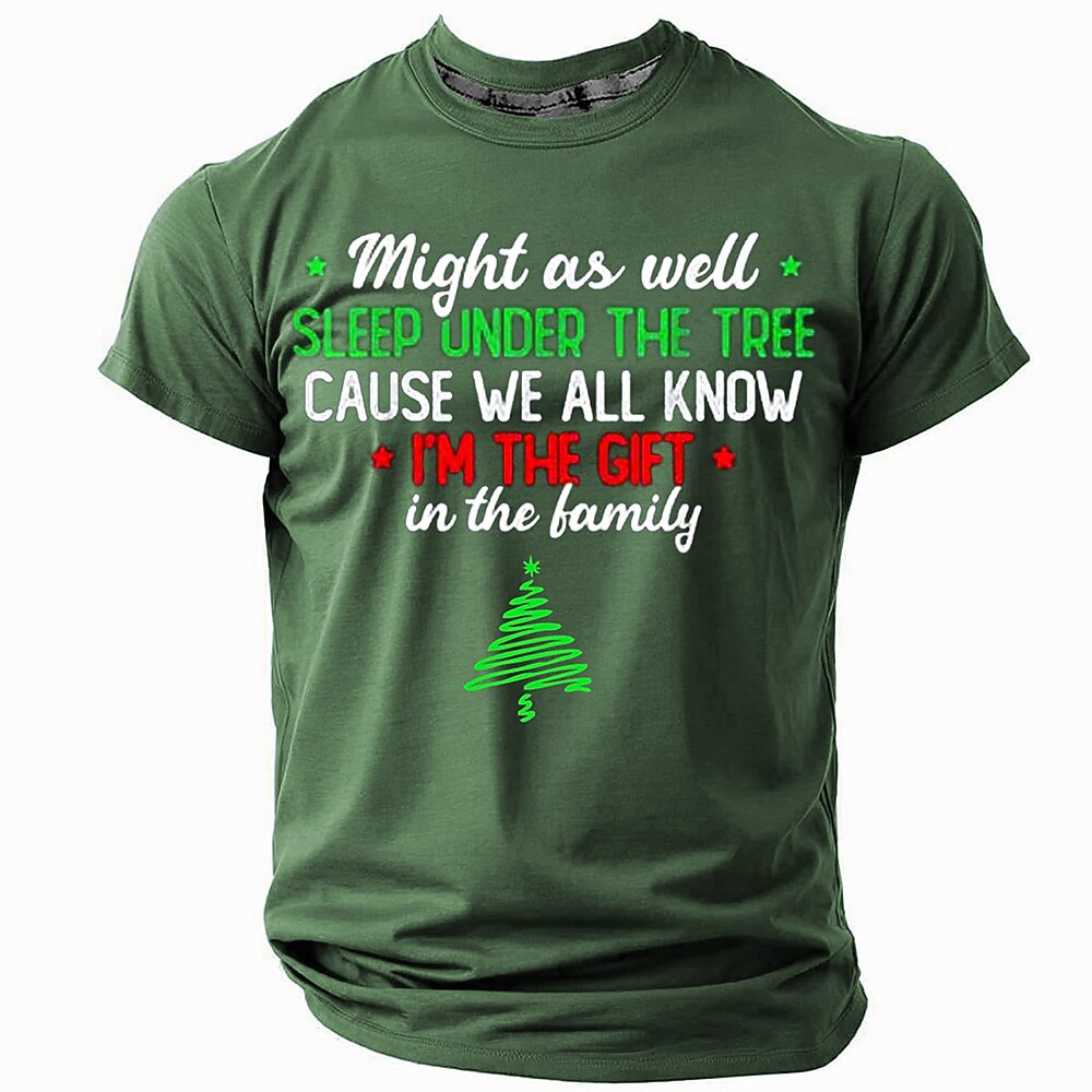 Men's Christmas Tree Text Graphic T-Shirt