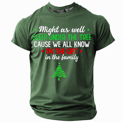 Men's Christmas Tree Text Graphic T-Shirt